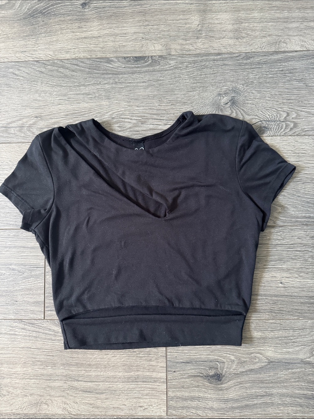 Windsor Black Short-Sleeve Crop Top
